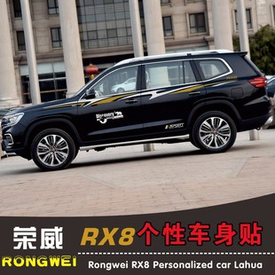 專用于榮威RX8改裝 車身車貼腰線車門貼紙汽車拉花外飾品彩條 個性