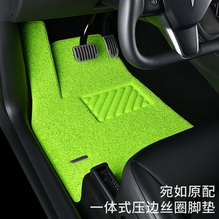 汽車絲圈c腳墊專車防水耐臟防滑易清洗地毯式 牛油果綠 地墊個性
