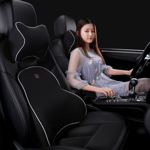 汽車腰靠護腰靠墊l座椅靠背腰墊車用靠枕腰枕車載用品.四季 頭枕套