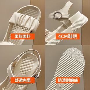 時尚 超軟孕婦涼鞋 夏季 防滑平底寬胖腳涼拖R鞋 媽媽拖 女2023年新款