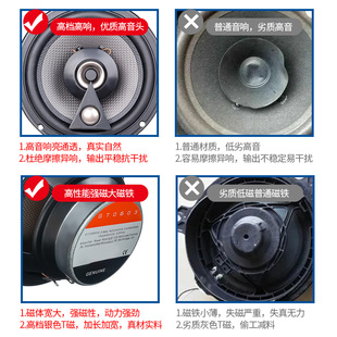 汽車音響同軸喇叭6.5寸4寸5寸6x9寸改裝 高中低音炮車載通用揚聲器