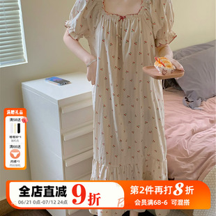 「伊甸園」夏天睡衣裙子少女居家2022夏薄款 花邊甜美純欲風睡裙女