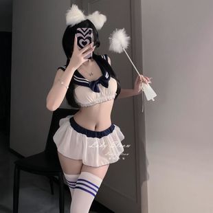 月光寶盒 減齡海軍領純欲睡衣學院風甜美可愛jk清純水手服睡裙裝