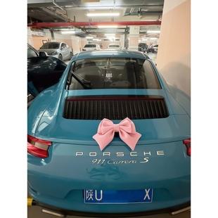 汽車蝴蝶結(jié)裝 飾擺件車尾掛件女生后備箱車貼飾品摩托車外玩偶車載