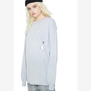 RIPNDIP 斜口袋賤貓圓領男女情侶長袖 HANG THERE T恤 新衣城