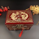 非物質文化遺產 掐絲螺鈿婚慶陪嫁首飾盒正常發貨 平遙推光漆器