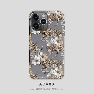 Acvoo新款 豹好看潮牌iPhone16Promax適用于12PRO雙層15全包手機殼14