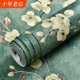 美式 小碎花家用電視背景墻壁紙 鄉(xiāng)村墻紙復(fù)古輕奢客廳臥室田園風(fēng)格