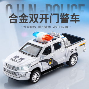 合金皮卡警車玩具小汽車玩具車男孩特警救護車仿真模型兒童節禮物