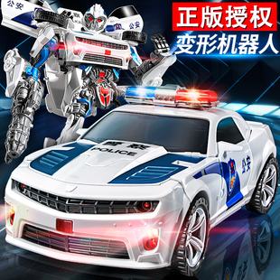 變形機器人汽車兒童金剛玩具男孩8警察車小男童益智3一6歲4手辦5