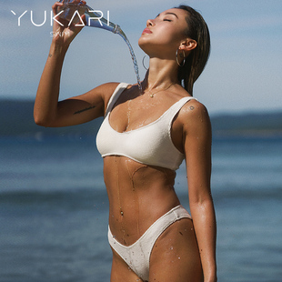 高叉溫泉bikini 環保高彈性感比基尼三點式 Yukari swim分體泳衣女