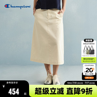 通勤中長款 斜紋高腰A字裙女時尚 半身裙 新款 Champion冠軍2025夏季