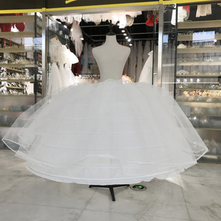新娘結婚暴力撐婚紗襯裙云朵超蓬蓬演出7鋼2紗圈可調節七骨裙撐女