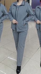 媽媽裝 網紅爆款 洋氣老媽中年裝 女春秋季 三件套 中老年運動套裝