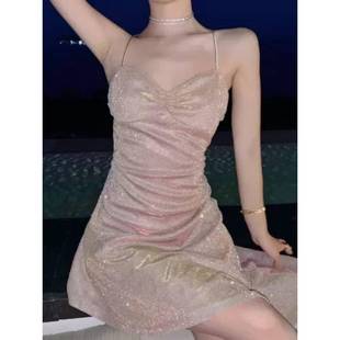 高端修身 妹性感吊帶連衣裙女夏新款 露背小禮奢服 2543甜辣式 泰輕季