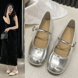 踩屎感工作鞋 氣質(zhì)配裙子溫柔不累腳軟底豆豆鞋 淺口單鞋 瑪麗珍女鞋