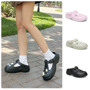 舒適包頭拖鞋 Crocs卡駱馳25年春新款 女鞋 瑪麗珍洞洞鞋 210581 經典