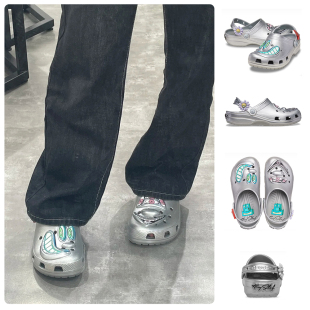 涼鞋 Crocs卡駱馳 戶外防滑男女款 Clog銀色洞洞鞋 209487 Scharf經(jīng)典
