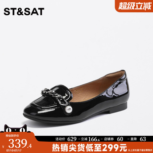 低跟工作單鞋 星期六上班淺口黑色皮鞋 女鞋 新款 SS33111017 秋季
