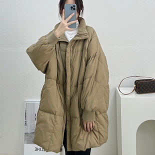 中長(zhǎng)款 韓版 棉襖寬松外套 羽絨棉服女冬季 過(guò)膝洋氣棉衣潮2025年新款
