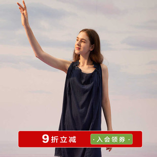 朵朵可可睡衣女新款 花邊純色家居服睡裙 純棉甜美荷葉領無袖