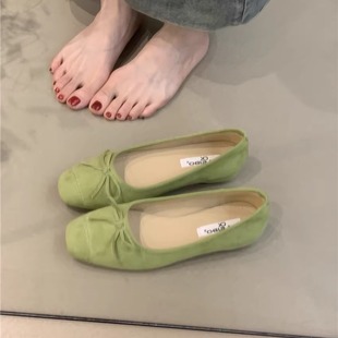 優雅蝴蝶結小眾淺口內增高晚晚鞋 法式 2025年春季 溫柔仙女可愛單鞋