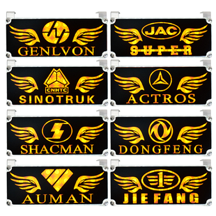 貨車半掛改裝 歐卡風(fēng)車標(biāo)燈牌12V24V通用爆閃中網(wǎng)燈寬燈閃光警示燈
