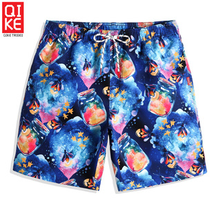 男士 彩色速干寬松騷氣沙灘褲 新品 海邊度假游泳泡溫泉泳褲 騎客