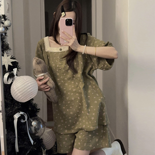 短褲 短袖 嬰兒棉紗100%棉甜美公主風夏天家居服套 夏季 純棉睡衣女款