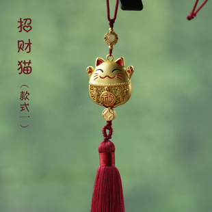 招財貓汽車掛件2025新款 流蘇吊墜車內掛飾女士車載后視鏡吊飾用品