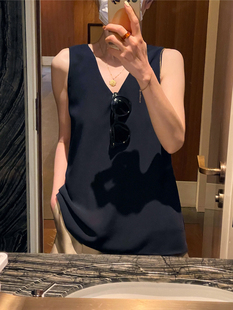 吊帶寬松顯瘦上衣 無袖 雪紡背心女2025夏新時尚 氣質外穿V領打底衫