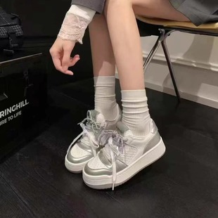 時尚 女2025春款 百搭增高透氣厚底鞋 小白鞋 韓版 女網(wǎng)鞋 休閑板鞋