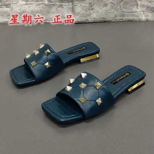 露趾低跟平底百搭休閑外穿女拖鞋 星期六正品 時尚 處理夏季 撤柜斷碼