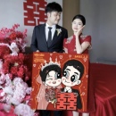 星蝶公主裝 飾畫情侶手繪定制卡通畫像數字油畫diy送閨蜜新婚禮物