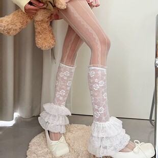 夏季 蕾絲花邊襪套復古多層花邊蛋糕lolita可愛少女堆堆 薄款