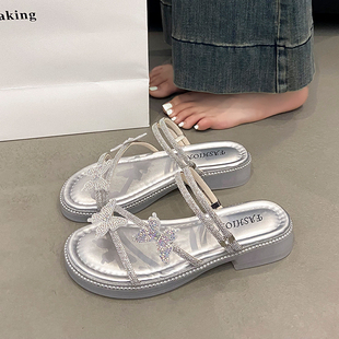 女款 配裙子拖鞋 夏季 仙女風(fēng)氣質(zhì)法式 女外穿沙 2025新款 品牌羅馬涼鞋