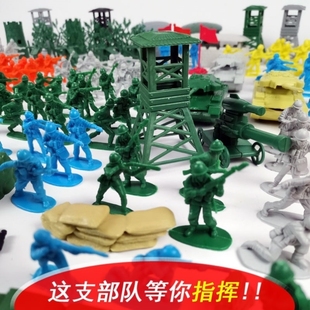 兵人玩具二戰大兵模型塑料禮物打仗套裝 場景男孩模擬飛機擺件戰役
