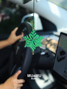 muamu創(chuàng)意汽車掛件手工皮具特斯拉禮物車載平安福后視鏡掛飾真皮