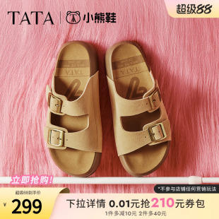 新款 TATA他她厚底勃肯鞋 女2025夏季 女外穿涼鞋 4QY03BT5 女沙灘拖鞋