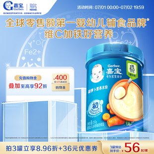 Gerber嘉寶官方旗艦店高鐵米粉維C鈣鐵鋅寶寶輔食米糊