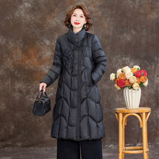 加厚新中式 女品牌2024冬新款 媽媽外套 羽絨服官方旗艦店正品 長款