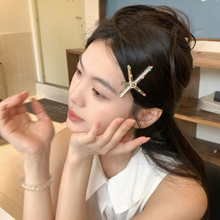 氛圍感彩鉆海星發夾鴨嘴夾高級感碎發劉海夾海邊度假風發卡側邊夾