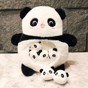 可愛熊貓玩偶毛絨玩具網紅動物一大袋零食抱枕小娃娃兔子公仔兒童