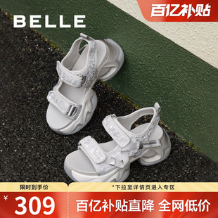 戶外涉水透氣鞋 百麗女鞋 新款 女夏季 子B3V1DBL4 厚底老爹運動涼鞋