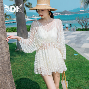 三件套 防曬游泳衣顯瘦遮肚海邊度假分體泳裝 DK泳衣女2025新款 長袖