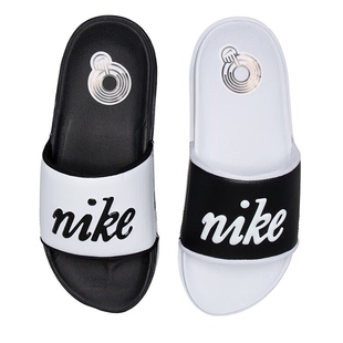 女輕便防滑一字拖戶(hù)外運(yùn)動(dòng)沙灘鞋 Nike耐克夏季 黑白鴛鴦配色拖鞋