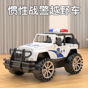 越野警車慣性真大號兒童越野車模型警察吉普車男孩子耐摔玩具車
