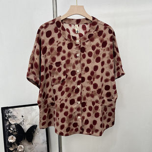 中老年女士加肥大碼 襯衫 夏季 新款 香港專柜時尚 短袖 洋氣媽媽夏裝