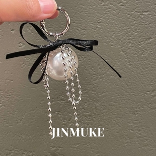 JINMUKE韓國進口飾品頭飾珍珠流蘇蝴蝶結(jié)包掛