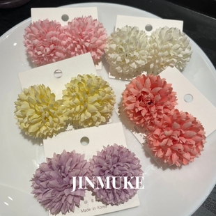 JINMUKE韓國進口飾品耳環花球夸張大度假風氣質耳釘耳環新品 春夏